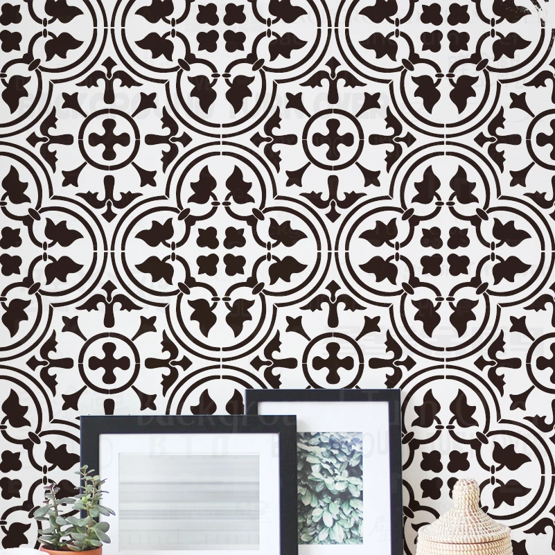 40cm - 80cm Stencil For Painting Decor Wall Decorative Template Furniture Makers Rococo Baroque Retro Luxury Vintage Floor S225