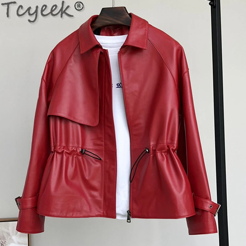 

Tcyeek Genuine Leather Jacket Women Clothes Sheepskin Short Korean Fashion Coat Casual Jackets for Women Jaqueta Feminina Lq523