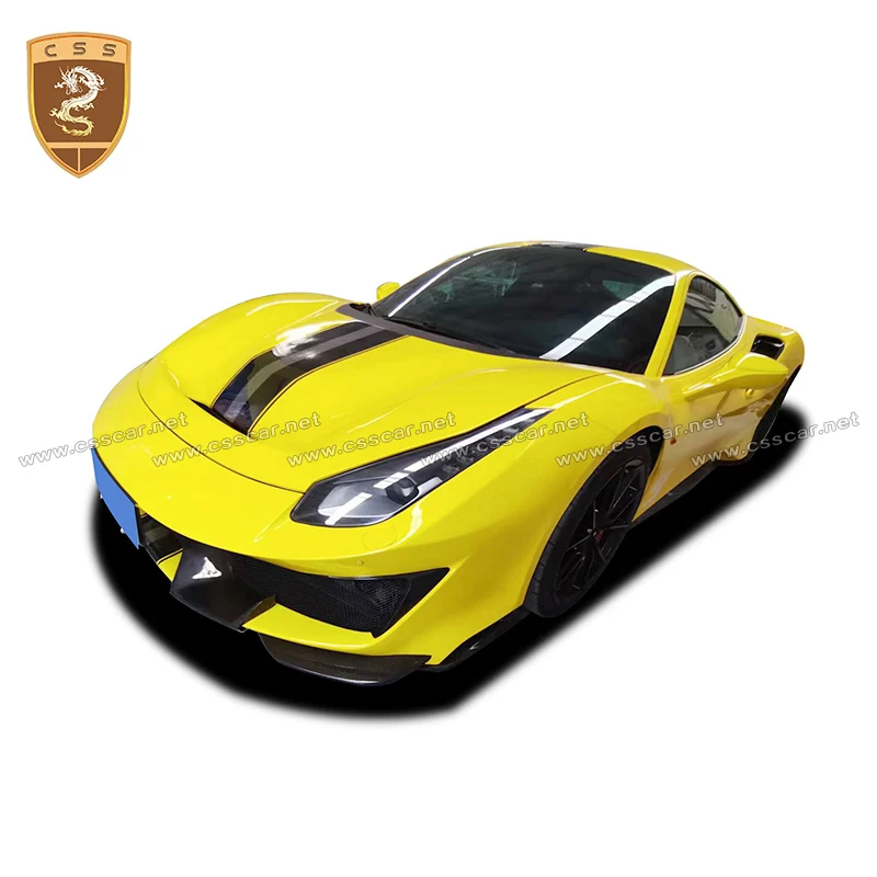 Dry Carbon Fiber Pista Design Car Accessories For Ferrari 488 GTB Spider Bumper Automobile Exterior Kits Decoration Car Styling