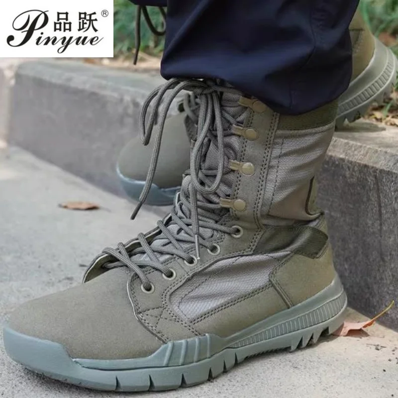 

Men's Outdoor Combat Boots Mountaineering Training Shoes Lightweight Waterproof Tactical Boots Hiking Mesh Shoes 37-46
