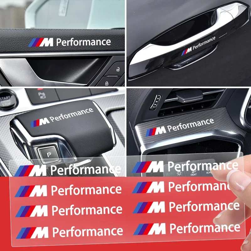 1/5/10pcs Car Steering Wheel Door Handle Car Interior Sticker For BMW M Performance Power X1 E84 E83 F25 M3 E90 E91 E60 F15 F01