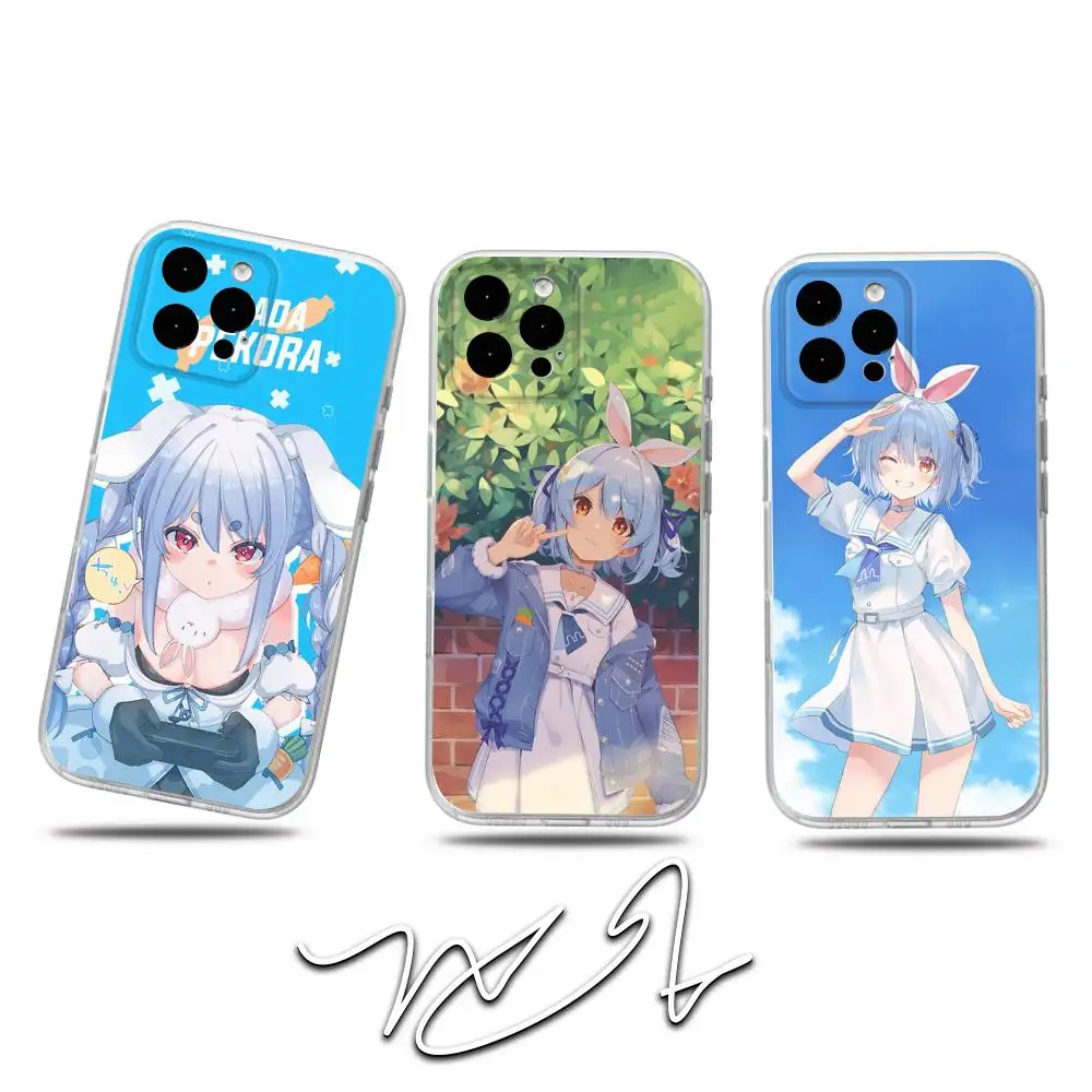 

UsadaS Pekora H-Hololive-es Phone Case For iPhone 17,16,15,14,13,12,11 Pro,Max,Plus,X,XS,XR,SE4,E Mini Transparent Soft Cover