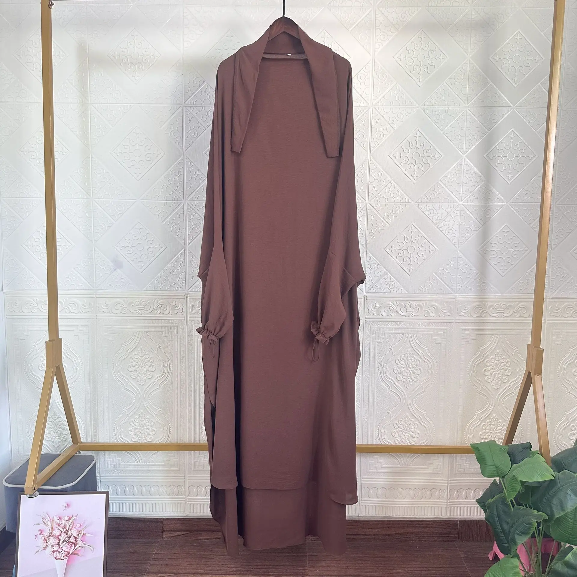 One Piece Amira Abaya Long Khimar Muslim Women Overhead Hijab Maxi Dress Turkey Eid Ramadan Kaftan Prayer Garment Burqa Clothing