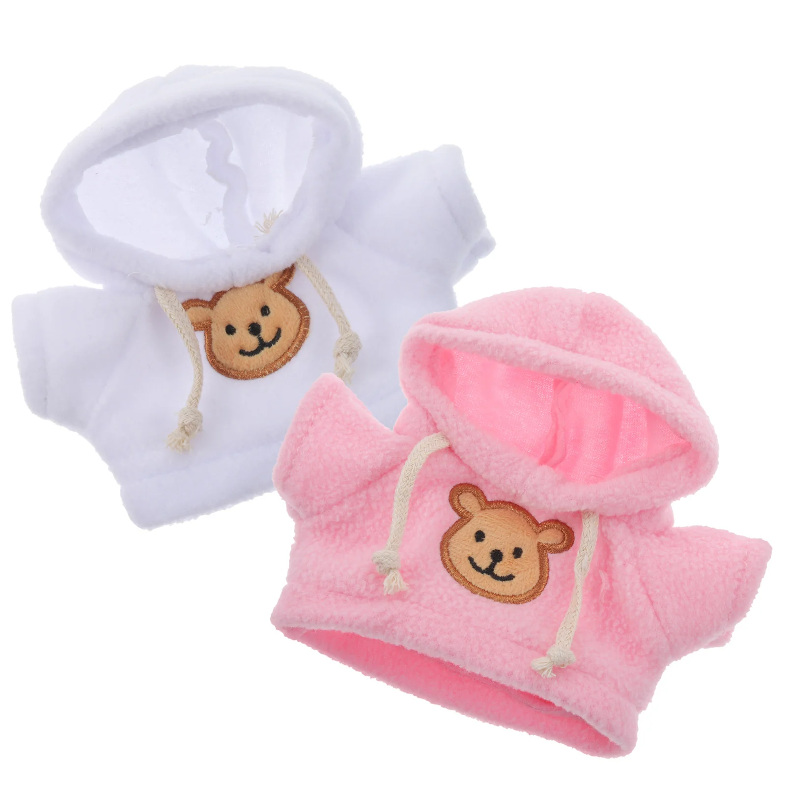 2 Pcs Girl Toys Bear Costume Replaceable Clothes Outfit Filling Mini Plush Stuffed Animal Dress Up Accessory