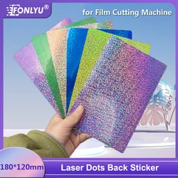 FONLYUFONLYU 50PCS Laser Shiny Dots Back Sticker Skins for iPhone 16 15 Pro Max Cellphone Screen Protector Film Cutting Machine