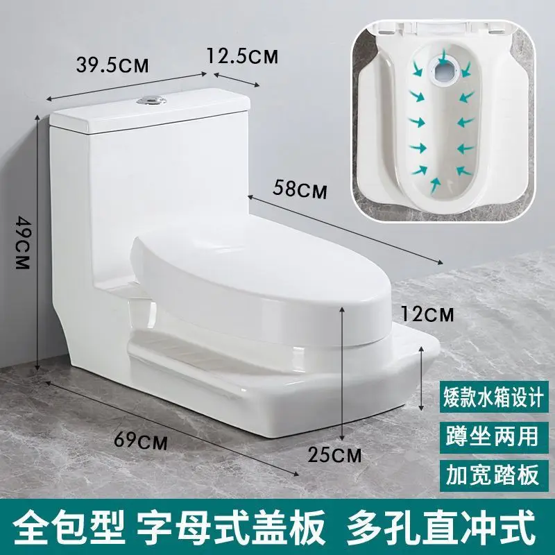 Smart with Wash Basin Squat Dual-Purpose in One Side Row Wall Drainage Rear Row Type Squat Dual-Use