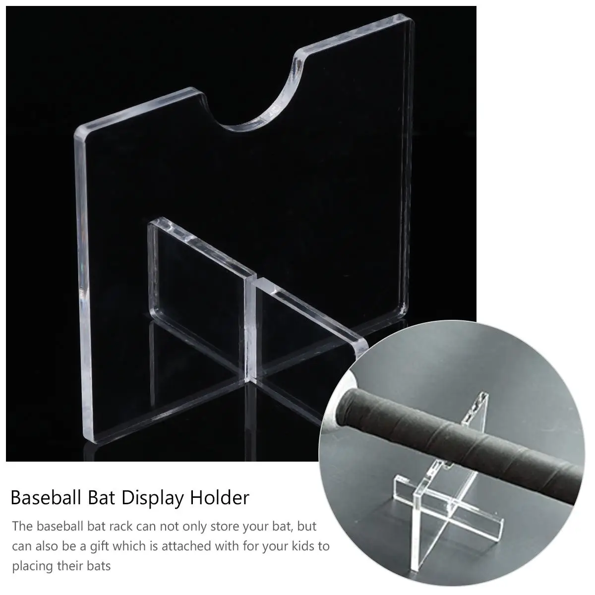 

2 Pcs Baseball Bat Display Holder Acrylic Stand Rack Transparent Hanger Bat Support Storage Signed Player