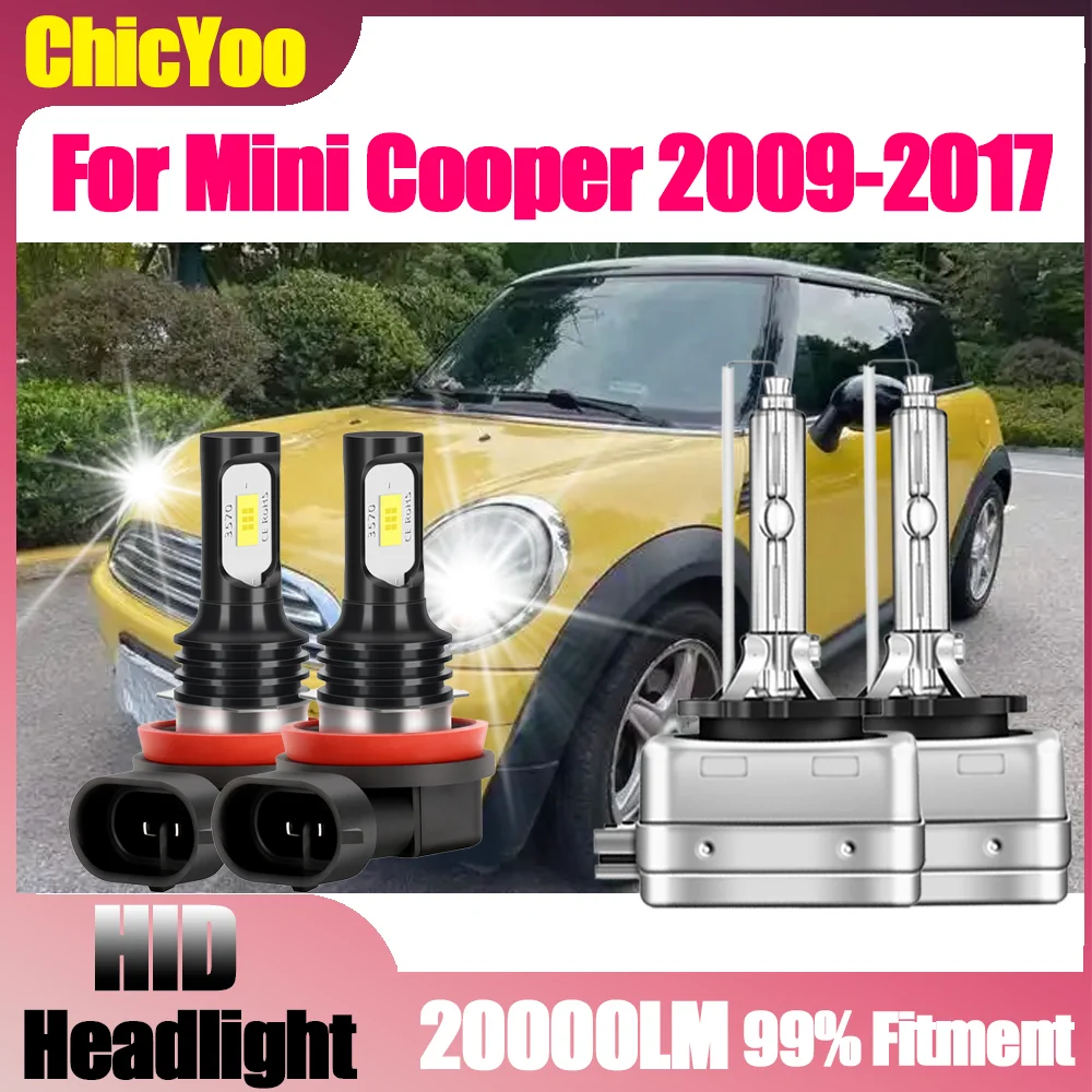 

D1S Ксеноновые фары 6000K Белые HID Фары Ксеноновые авто фары 20000LM H11 H8 H9 Автомобильные противотуманные фары 12 В для Mini Cooper 2009-2017