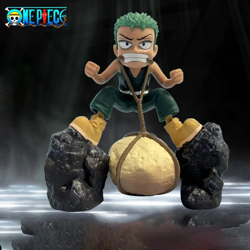 9cm One Piece Anime Figures Childhood Roronoa Zoro Action Figures Scene Stone Gk Pvc Model Collection Decorate Toys Zoro Gift