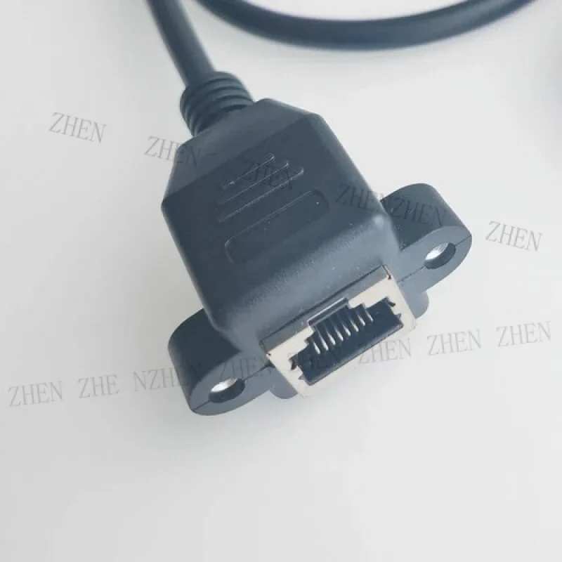 Y Y Network Extension Cable RJ45 CAT6 with Fixed Seat Ear Lock Screw Panel Ethernet