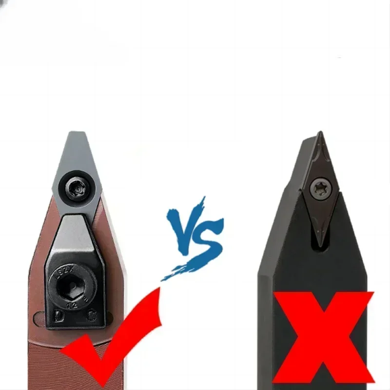 VCGT22T608 34° Carbide Grooving Blades - V-Type CNC Inserts for Cast Iron, Steel & Aluminum, Belt Pulley Cutter