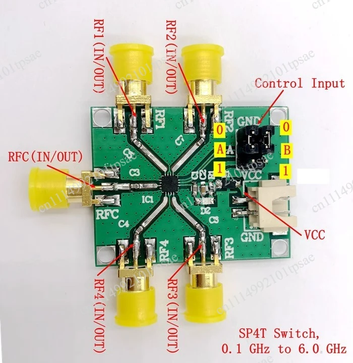 HMC7992 frequency switch module non trans 0.1-6.0 GHz single four throw (SP4T) silicon switch
