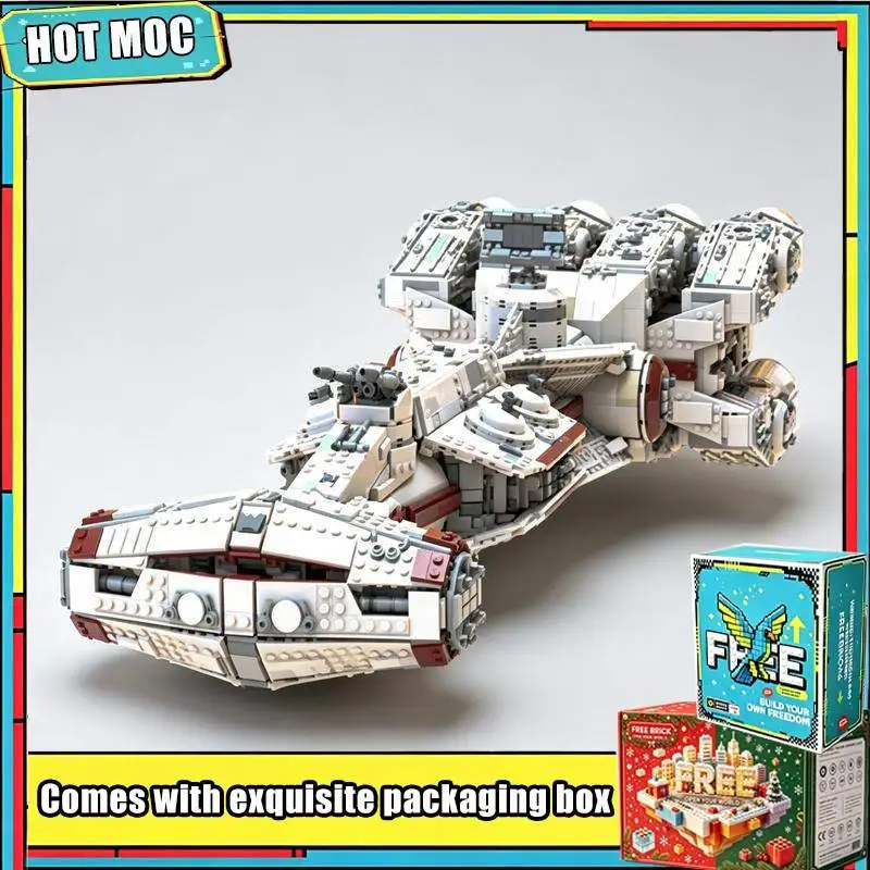 7976PCS MOC Sci Fi Large Scale Space Cruiser Ship Model Custom Building Blocks Standard Size Brick Set Collector Display Gifts
