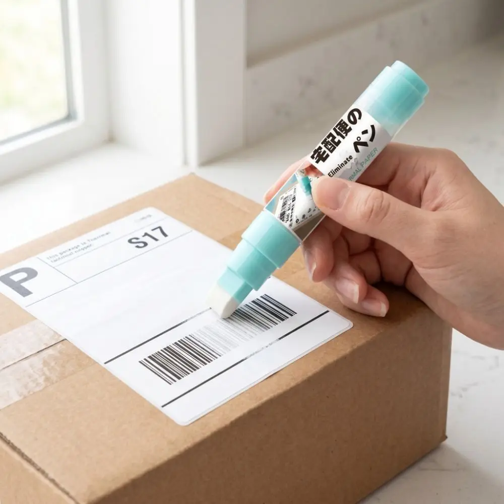 Portable Thermal Paper Erasing Pen Large Capacity Remove Address Phone Privacy Protection Pen Durable Shipping Labels Bills