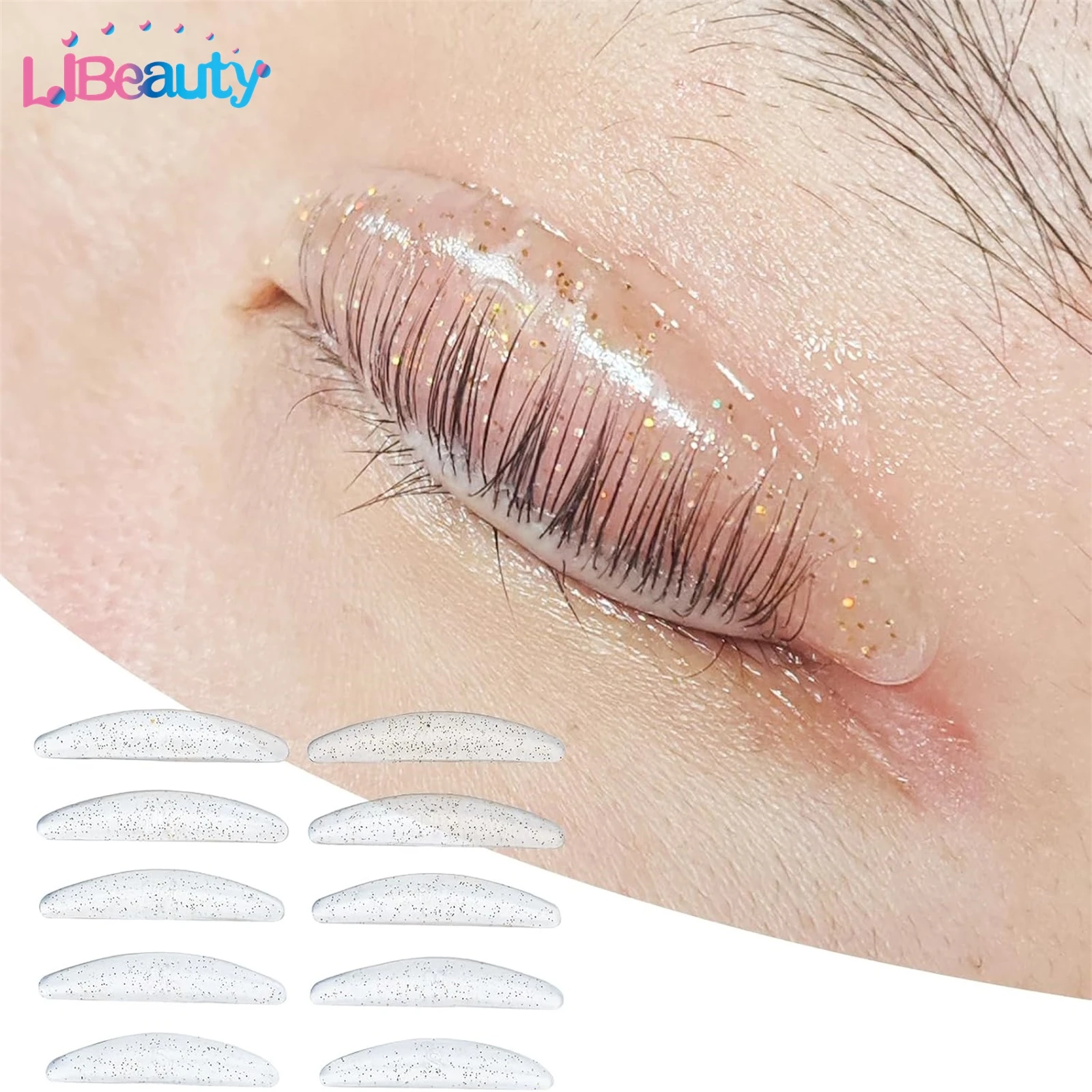 Libeauty 10枚入り ラッシュリフトパッド 粘着式 まつげパーマパッド 接着剤不要 再利用可能 ソフト ラッシュリフトシールド まつげリフト用