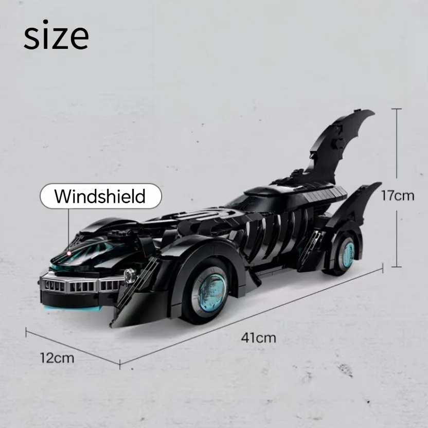 Hot Toys 909pcs Heroes Series Super Bat Forever Batmobile Supercar Building Blocks Puzzle Model Toy For Birthday Ornament Gifts view 6