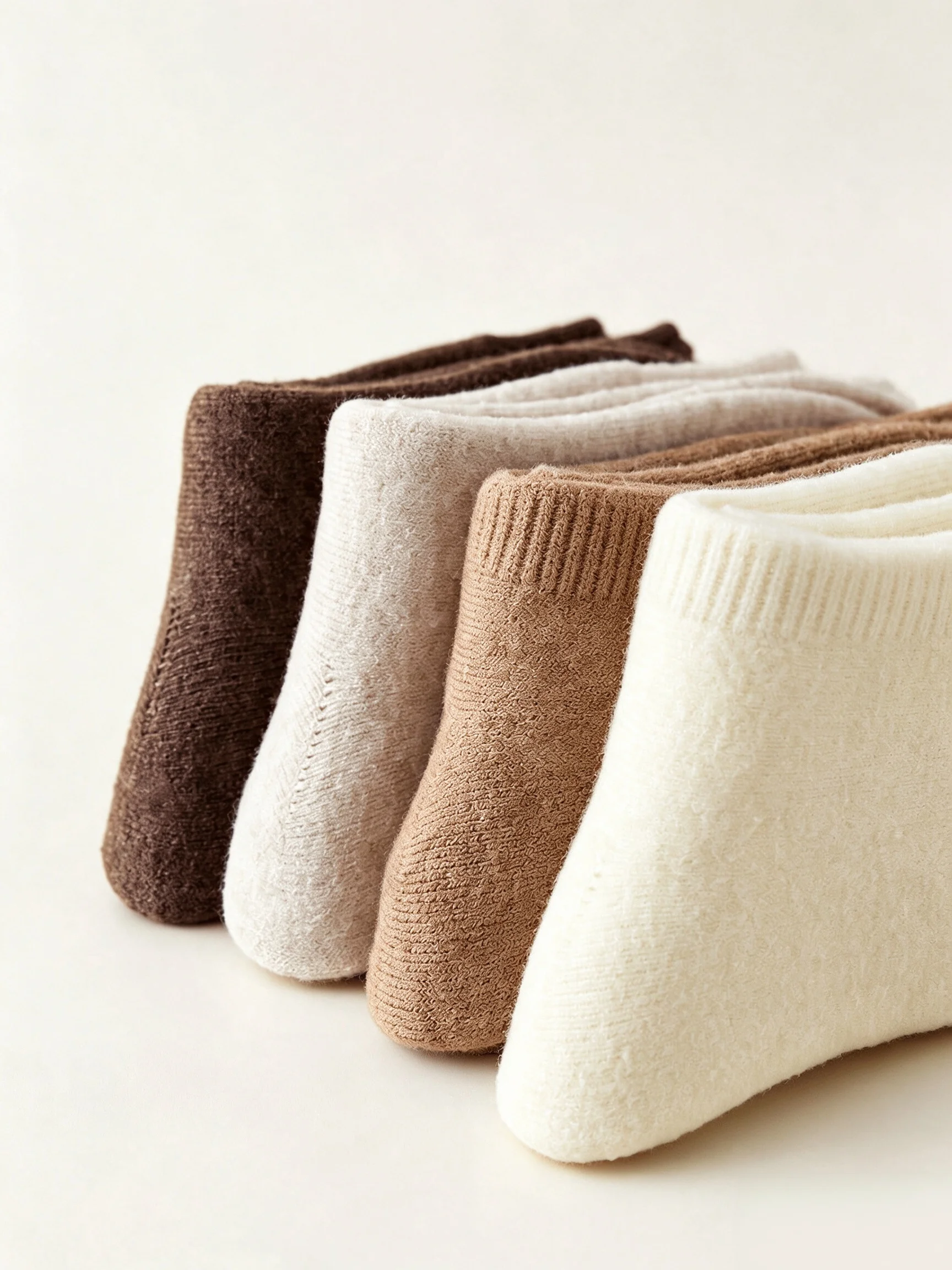 5 Pairs Women Mixed Color Lined Warm Fashionable Mid Height Socks for Winter Daily