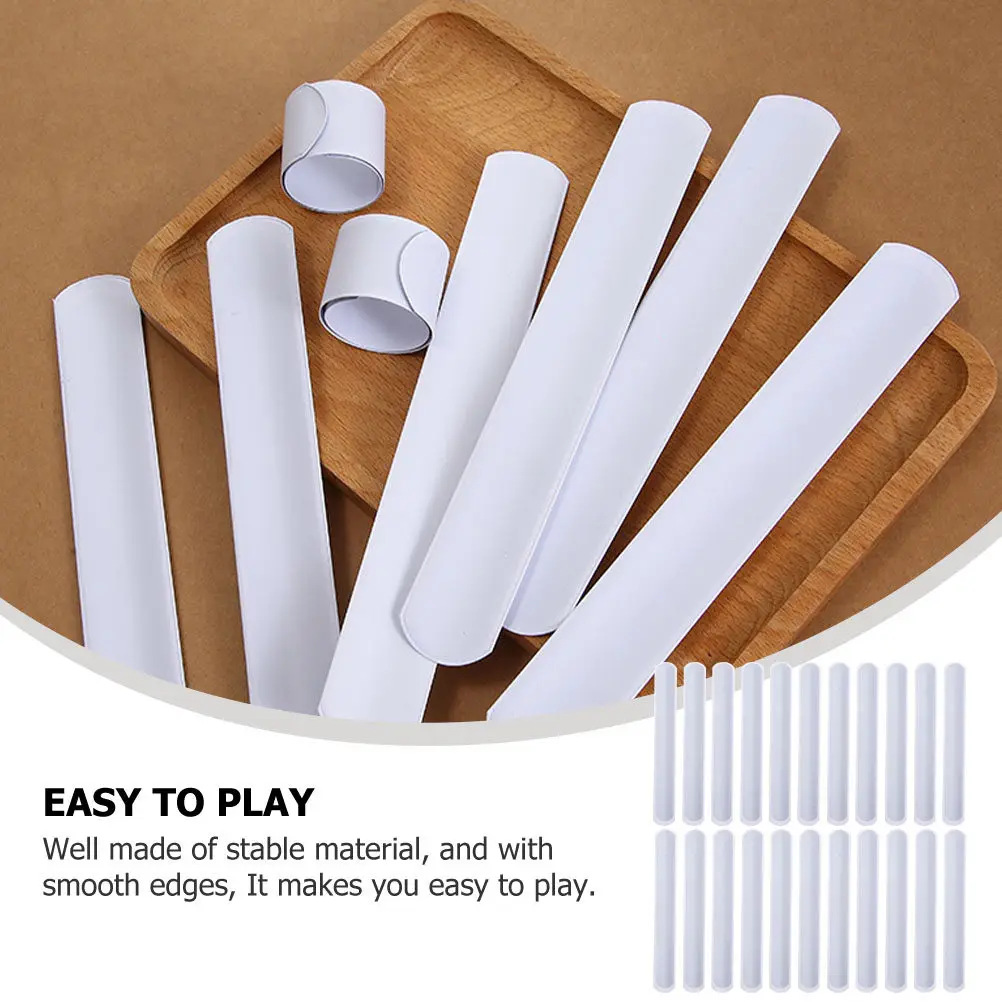 30Pcs DIY White Blank Slap Bracelets Graffiti Wristbands Party Favors Halloween Festival Supplies Blank Slap Bracelets