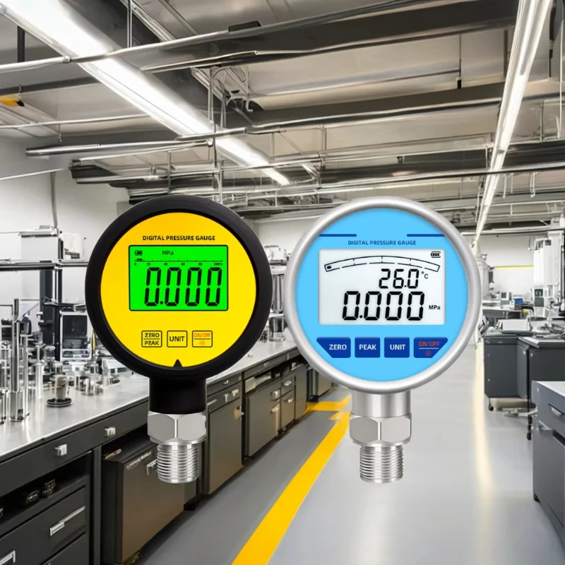 Negative 0-15 psi Pressure Gauge Class 0.5 Battery 16 bar 20 bar Digital Pressure Gauge 1/8 Bspp 100mm 4-20mAh Natural Gas
