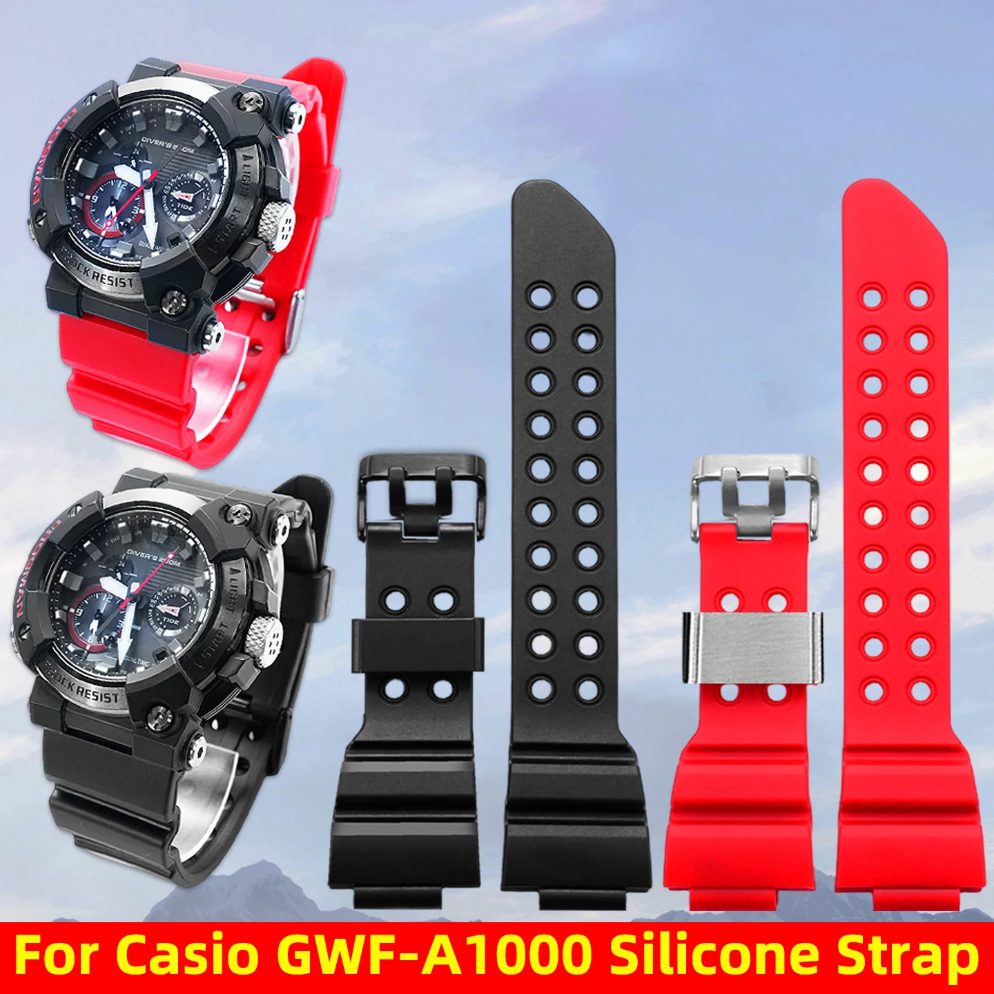 gwf-a1000-silicone-strap-for-casio-g-shock-7th-frogman-5623-gwf-a1000-1a4-diving-watch-band-replacement-men's-sports-bracele