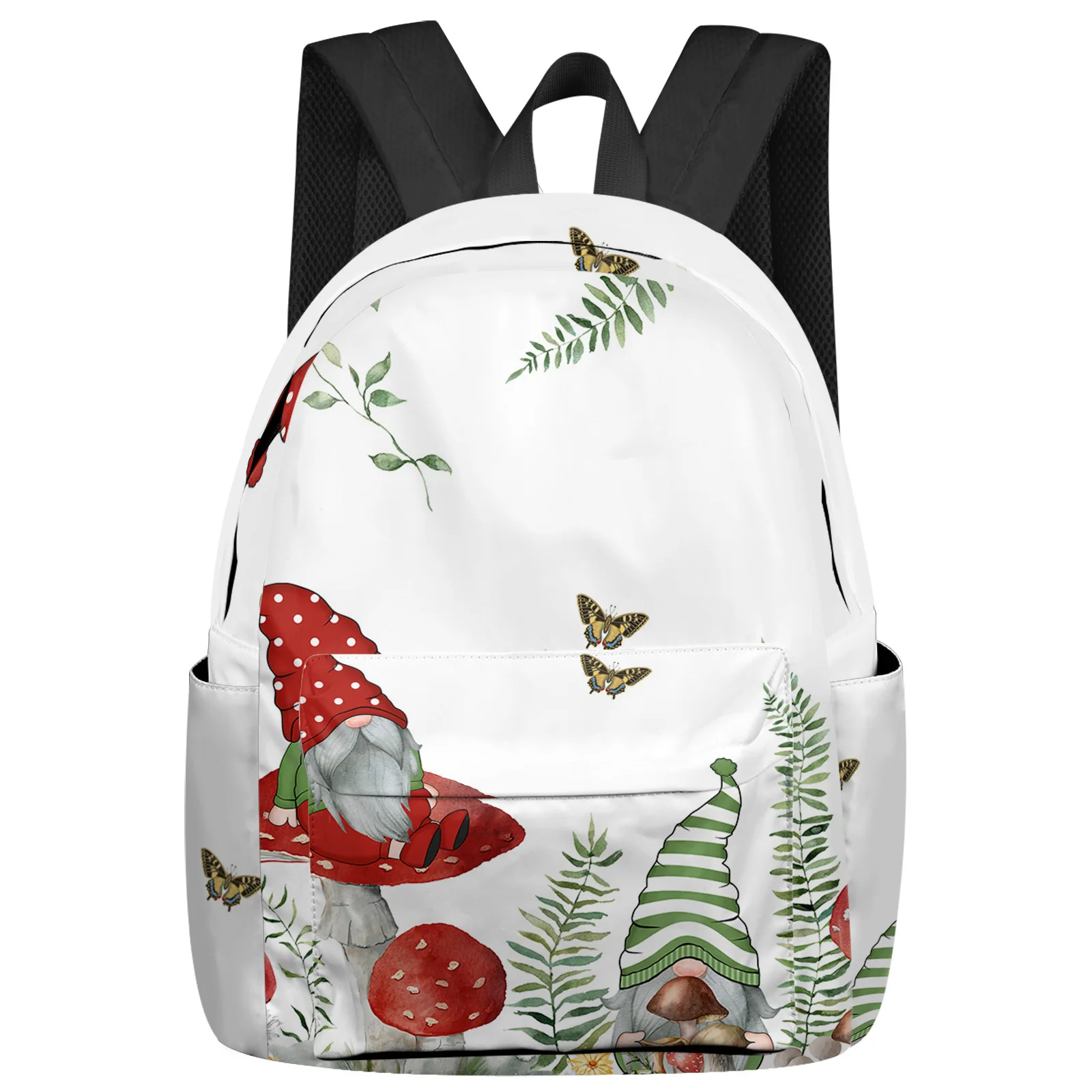 

Spring Mushroom Wildflower Dwarf Backpacks Teenagers Student School Bags Laptop Backpack Men Women Female Travel Mochila