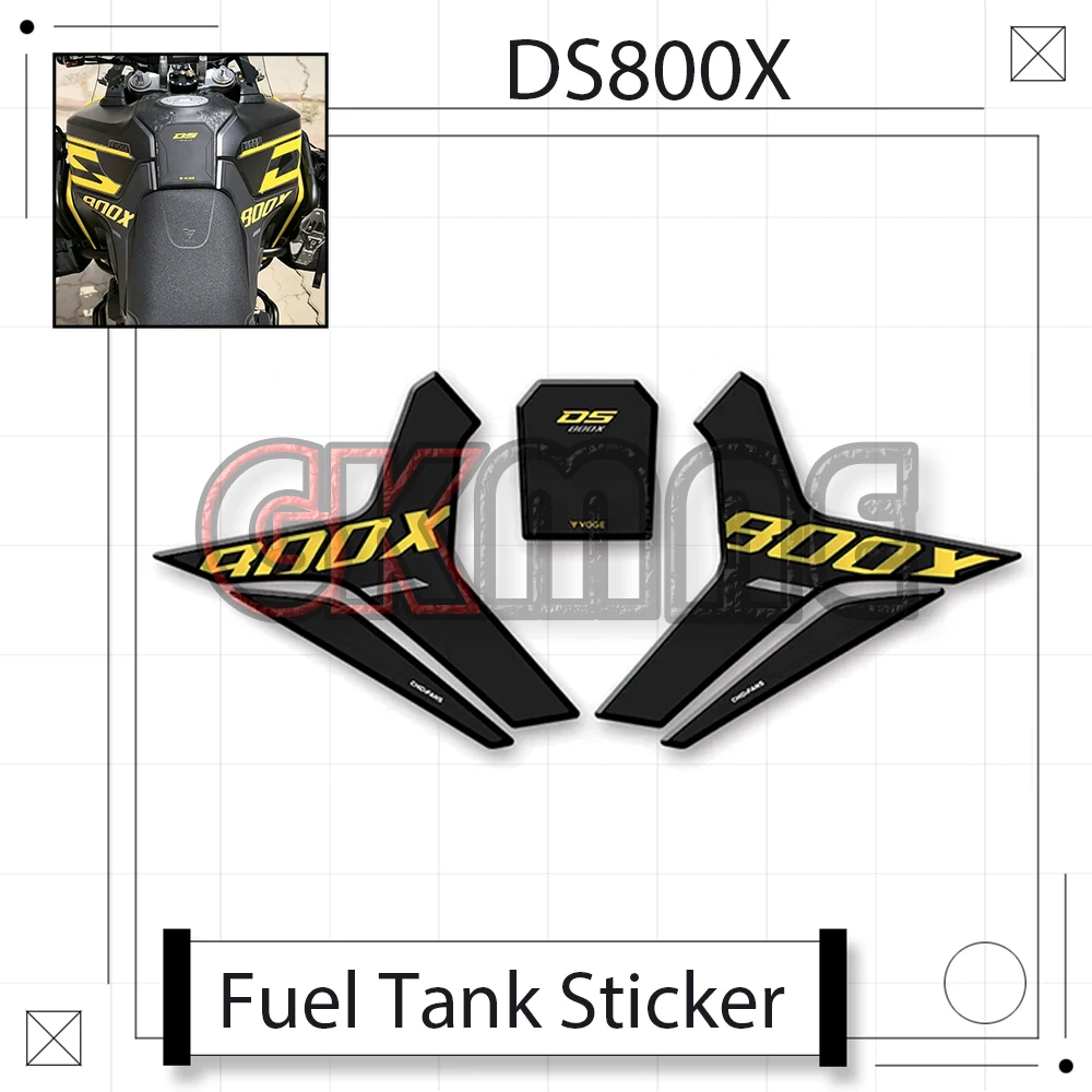 New For VOGE DS800X Rally Motorcycle Modified PVC Rubber Fuel Tank Sticker Anti-slip Stickers Decorative Fishbone Sticker