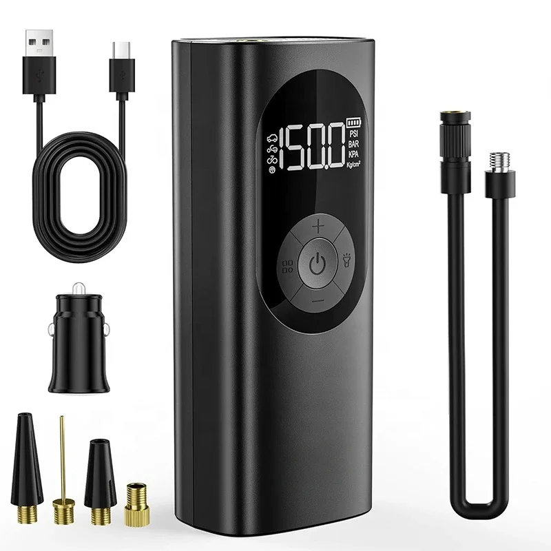 

Multifunctional Digital Display Automatic Auto Shut Off Bicycle Pressure Electr Pump Car Wireless Tire Inflator