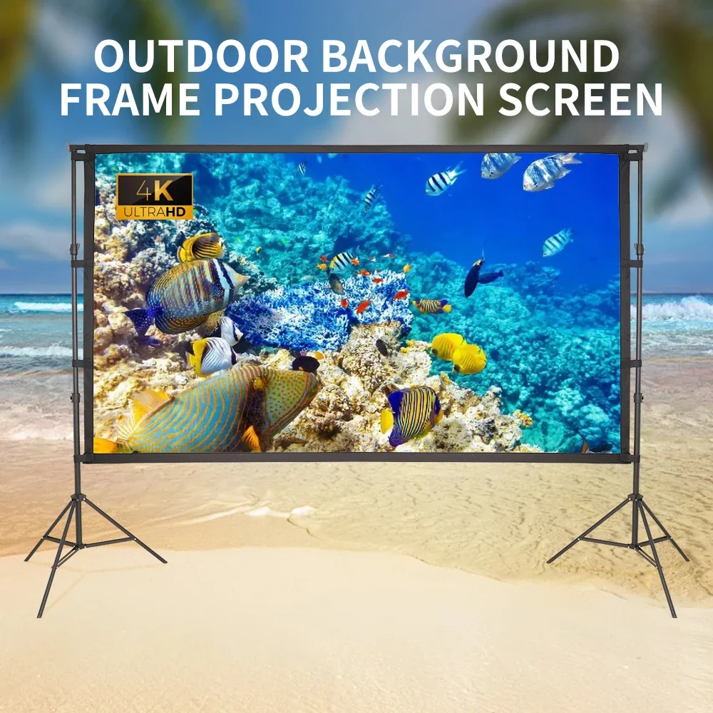 4:3 Portable Folding Movie Screen HD Crease-resist Indoor Outdoor Projector Screen For Home Theatre Office Electronics