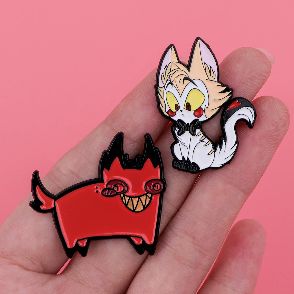 2pcs/set Cartoon Enamel Pin Funny Dog Badges on Backpack Cute Brooches for Women Men Lapel Pins Cosplay Accessories Toys Gift