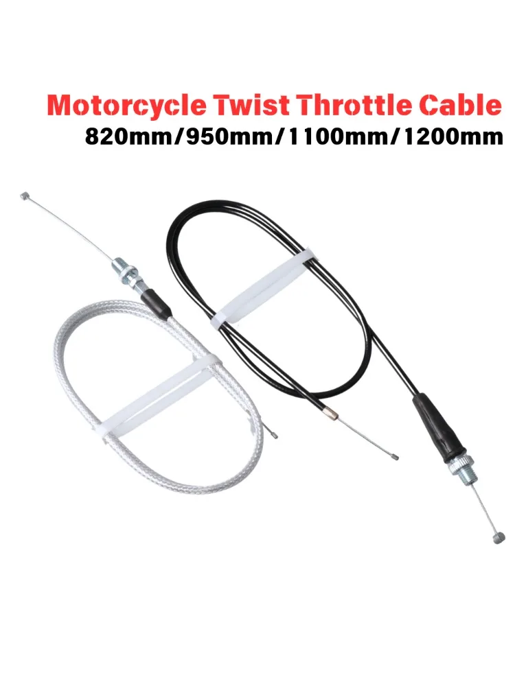 AliExpress NONE Motorcycle Twist Throttle Cable 820/950/1100/1200mm For 50cc-250CC Honda Yamaha Kawasaki Suzuki Motocross Quad ATV Pit Dirt Bike