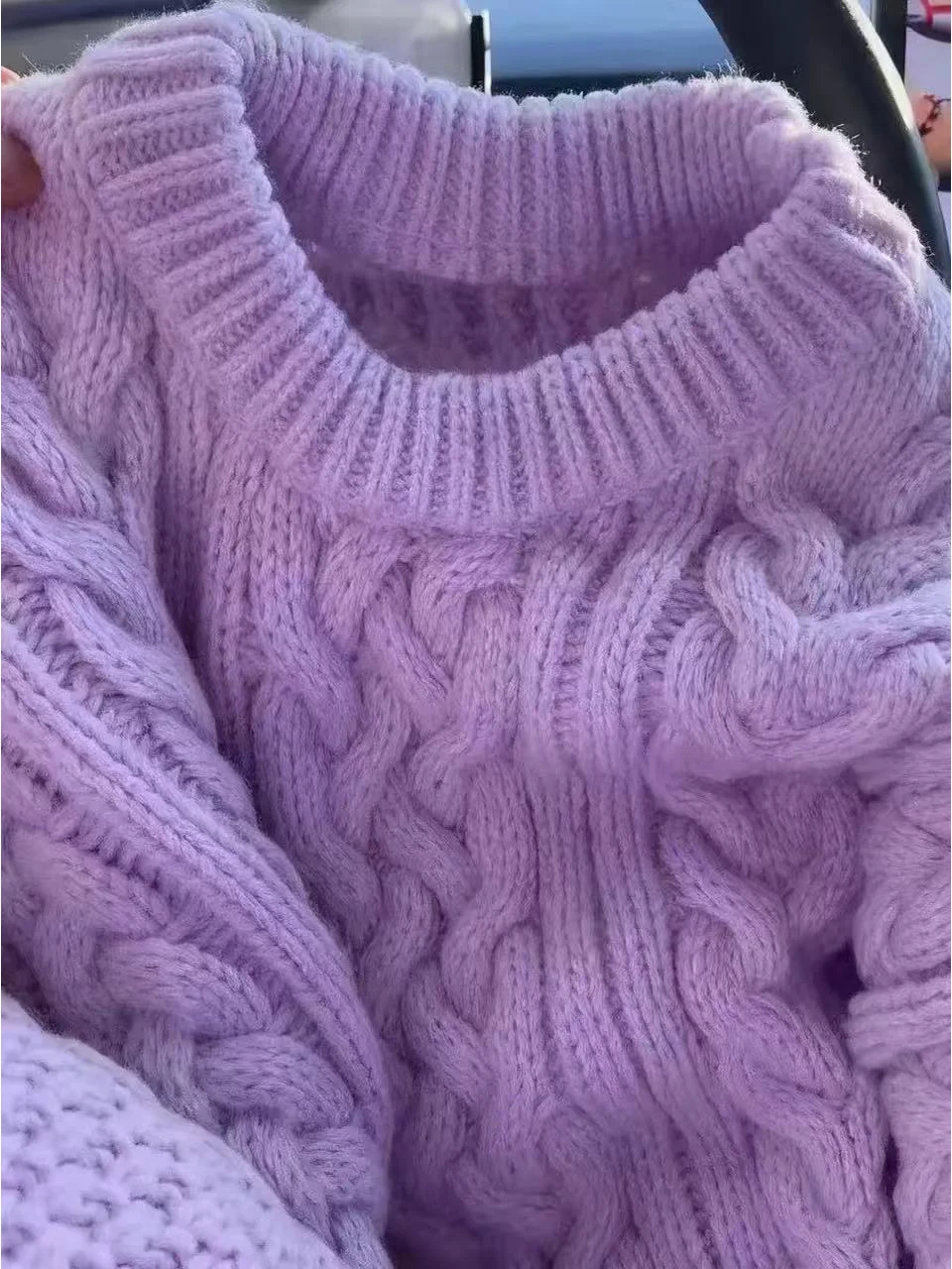 

Свободный женский вязаный свитер круглый Ne Overhead Winter Faion Lazy Sle Twist Трикотаж Верхняя одежда Удобное тепло ...