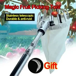 Garden picker telescopic aerial fruit picker pipa gardening tools Extendable Pole Fruit Picking Harvester Non-Slip Grip Handle