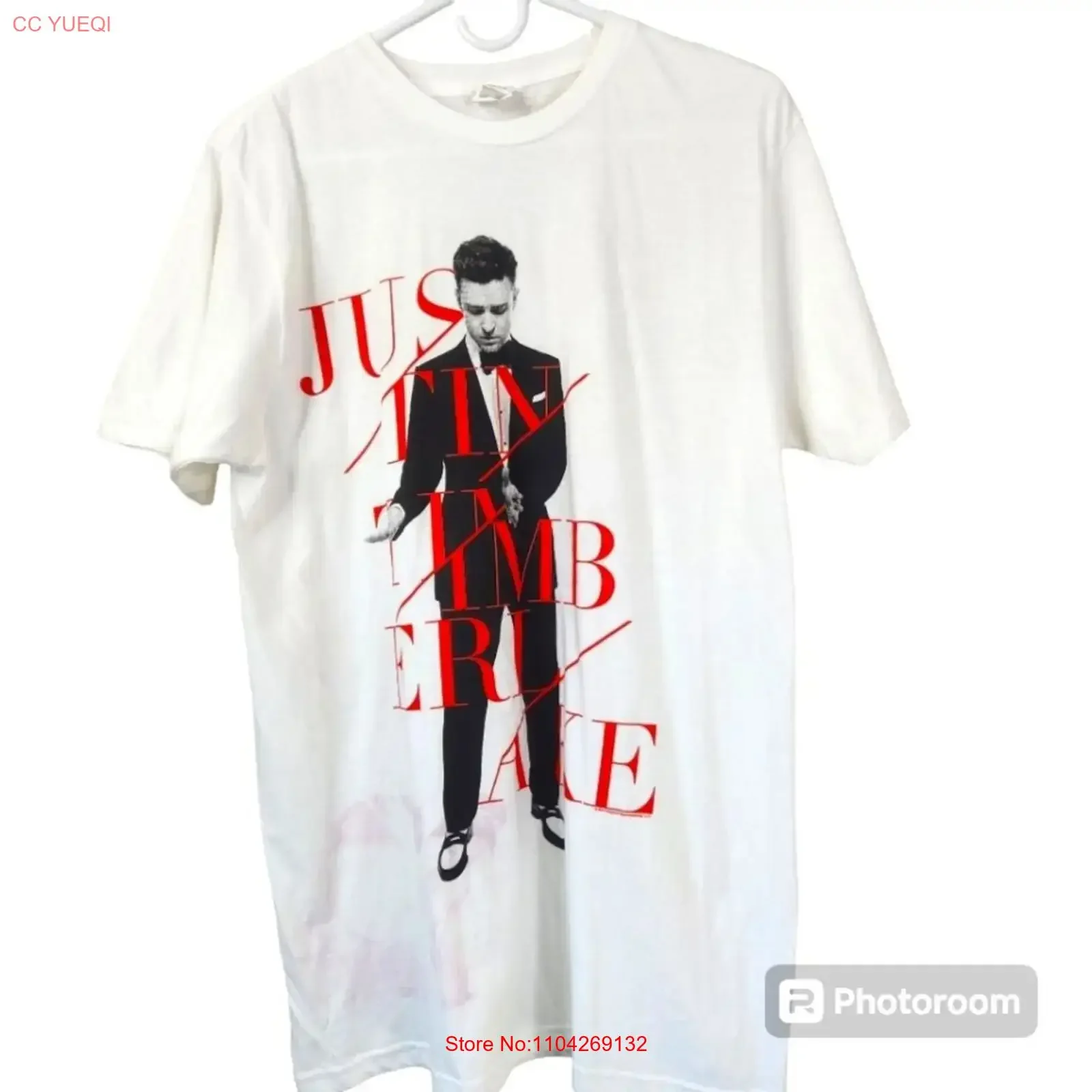 Justin Timberlak Summer Tour 2013  Crewneck T Shirt Size Large vintage Washed Stretched fashion Versatile Soft streetwear
