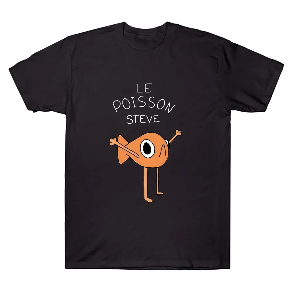 Unisex Funny Fish Le Poisson Steve T-Shirt Y2K Cotton round Neck Short Sleeve Memes Cartoon Print Top Fashion Merch