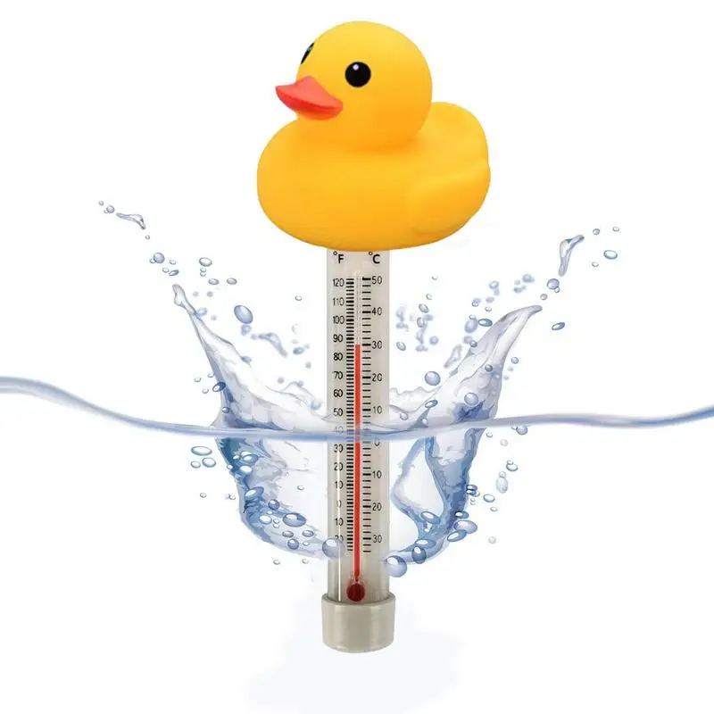 Floating Pool Thermometer Duck Water Thermometer Pool Temp Floater With String Shatter-Resistant Bath Thermometer For Pool