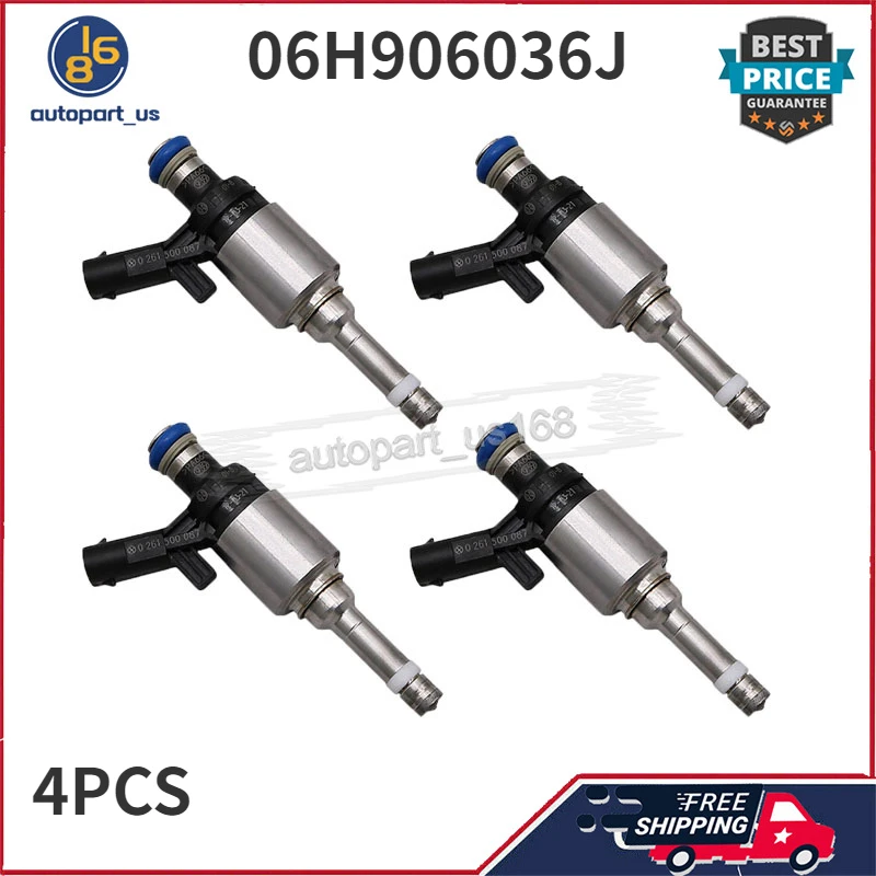 

06H906036J 06H906036N 4Pcs Fuel Injectors For Audi A4 A4 allroad A5 allroad Q5 2.0L