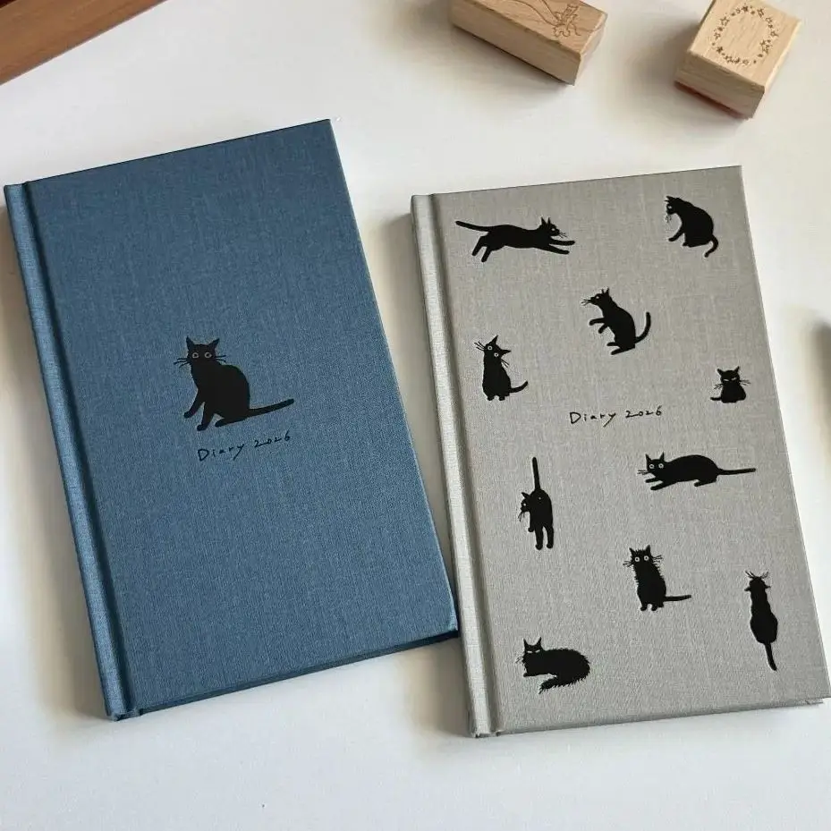 Cute Kitten Illustration B5 Notebook 2026 Schedule Book Hard Shell Daily Planner Notepad To Do List Memo Pad For School Office
