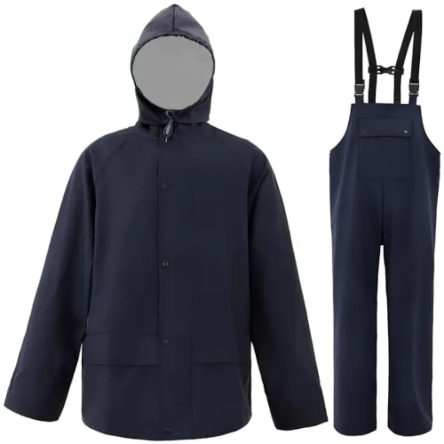 

Rain Suit For Men and Women Waterproof Heavy Duty Rain Gear Reflective Jacket for Fishing Outdoor Work Raincoats