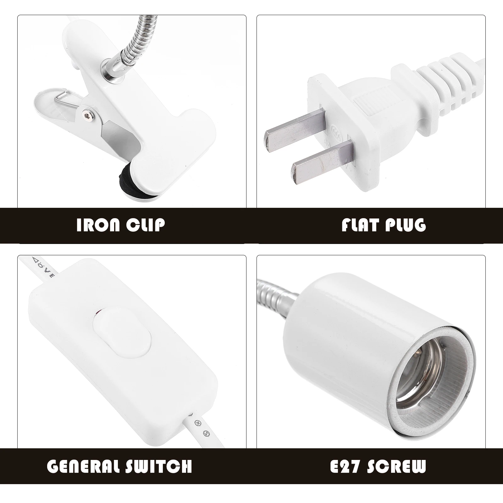 

1pc Adjustable Lamp Head Bedside ° Rotatable LED Clamp Lamp Stainless Steel Base Simple Design Bright Light Easy Plug-In