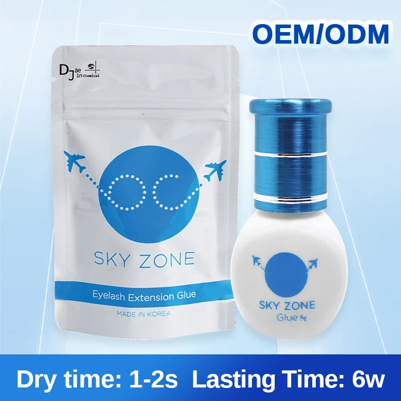 5 Bottles Korea Sky Zone Glue for Eyelash Extensions 5g New Brand Low Irritation Original False Eyelash Glue Lashes Makeup Tools