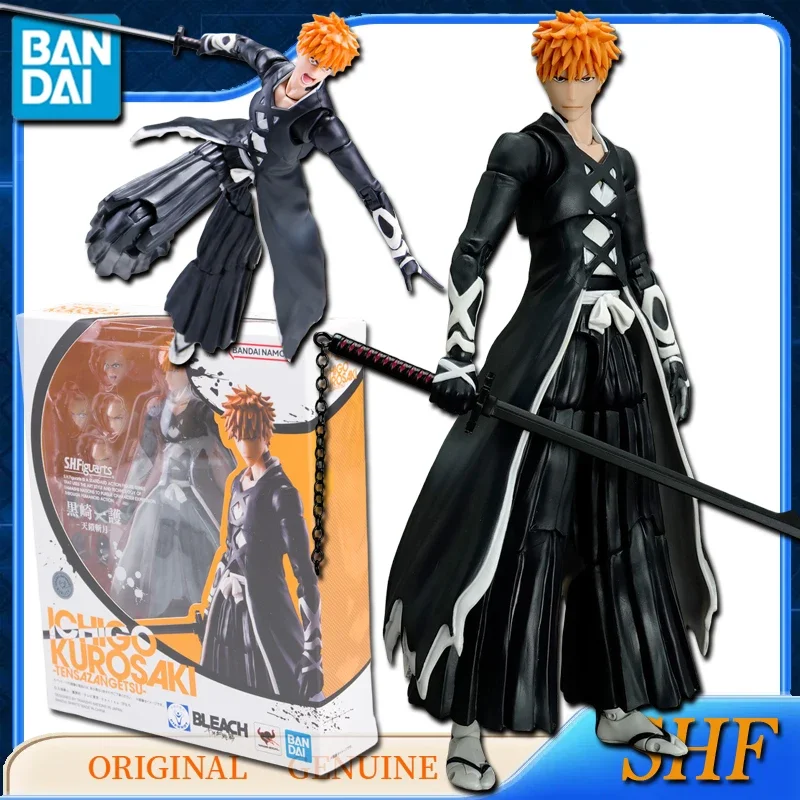 

Bandai BLEACH Original Genuine SHFiguarts ICHIGO KUROSAKI TENSAZANGETSU Anime Action Figures Toys for Kids Gift Model Ornaments