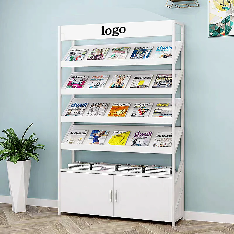 With cabinet, magazine, book and newspaper display rack, information floor single page rack