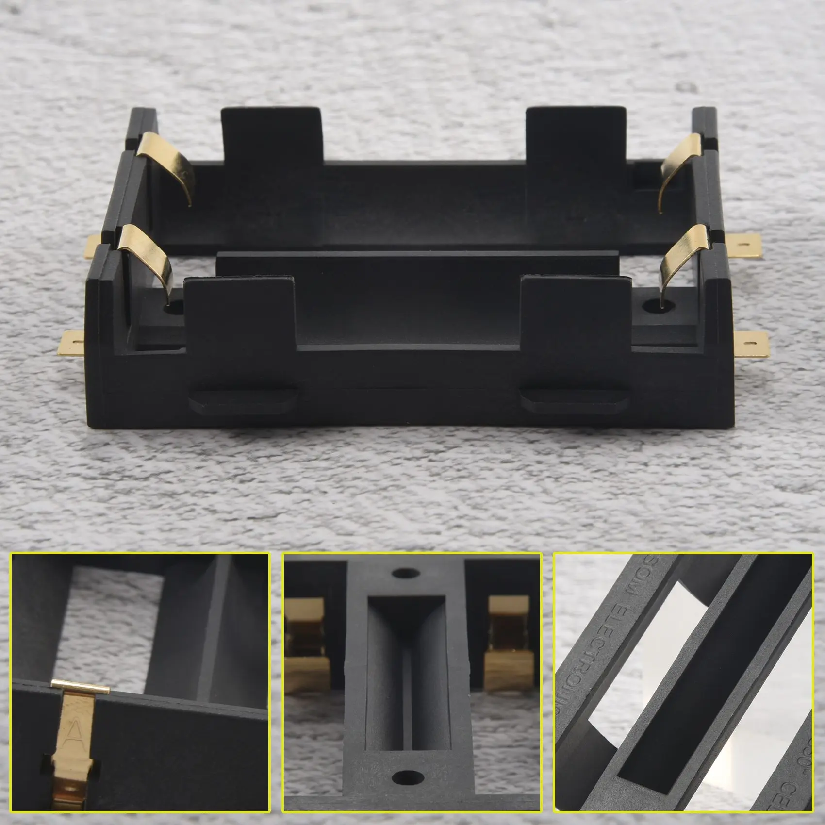 N82R 5Pcs/Lot 2 X 26650 Battery Holder SMD With Bronze Pins 26650 Battery Storage Box TBH-26650-2C-SMT