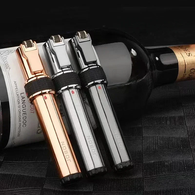

Jobon Metal Grinding Wheel Jet Flint Cigar Lighter Inflated Windproof Butane Torch Lighter Smoking Accessories Gifts For Men
