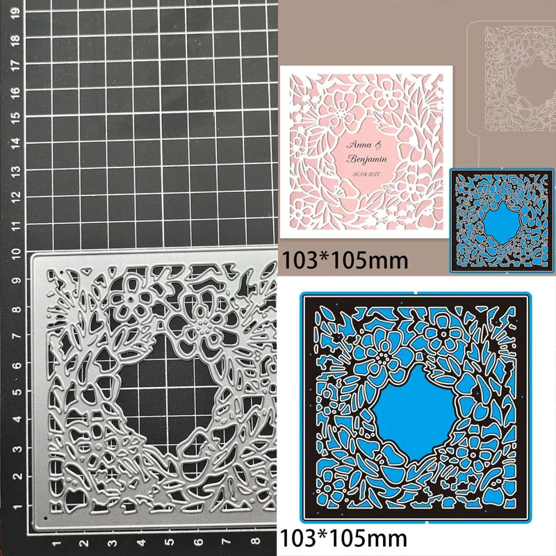 

Flowers Frame Metal Cutting Die Stencil for DIY Scrapbooking Album Paper Card Decor Craft Embossing Die