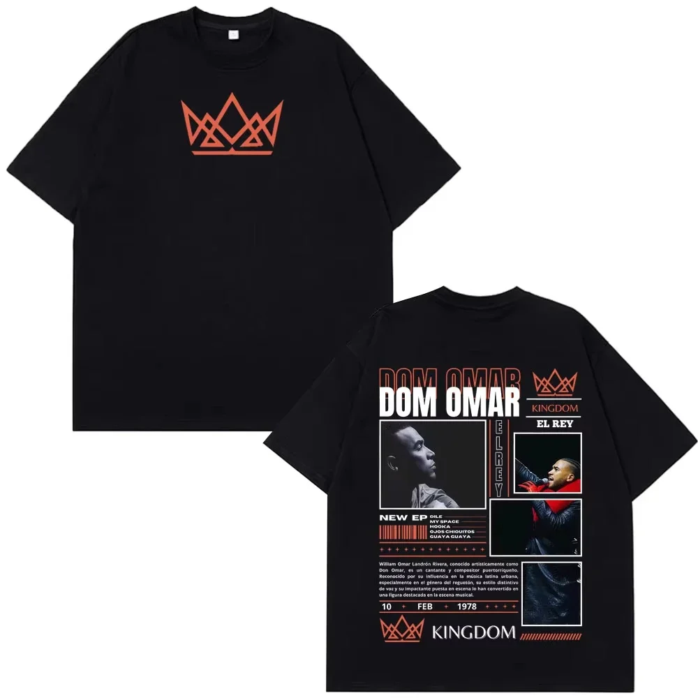 Camisetas com Estampa do Álbum do Rapper Don Omar para Homens e Mulheres, Camiseta de Moda, Manga Curta, Casual, de Algodão, Hip-hop, Presentes para F
