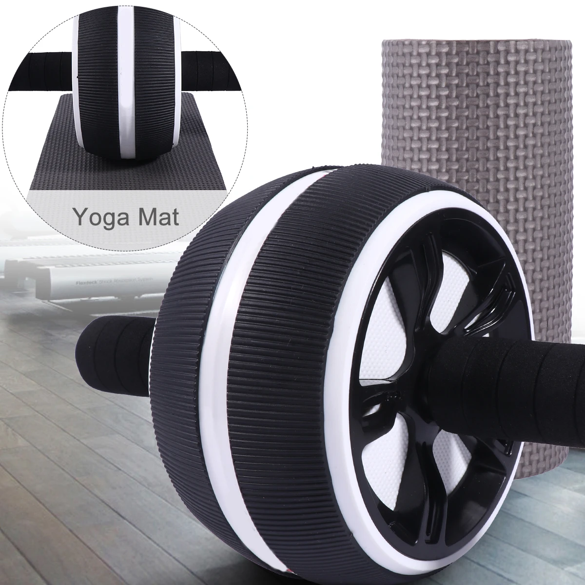 

Fitness Wheel Mute Home Abdominal Roller Durable Tpr Pp Steel Silent Muscle Building Exercise Equipment For Men Women