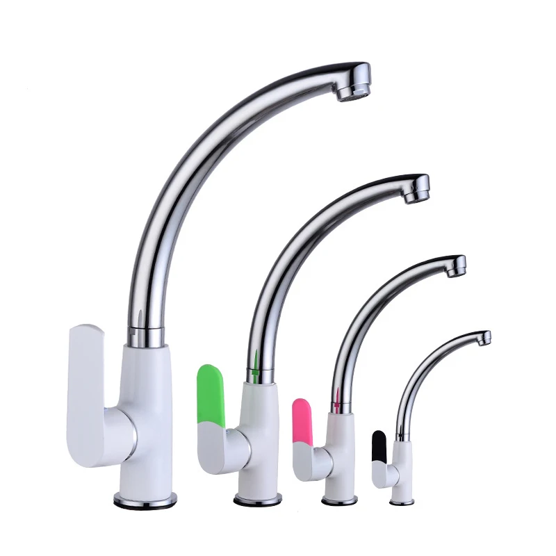 Kitchen Faucet Multi-color Copper Single Lever Swivel Spout Cold and New Mixer Water Tap Single Hole Deck Mounted Sink Mixer Tap