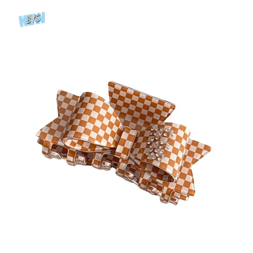 

Creative Rhinestone Bowknot Hair Claw Korean Style Elegant Acetate Shark Clip Headwear Geometry Small Hair Clip Streetwear