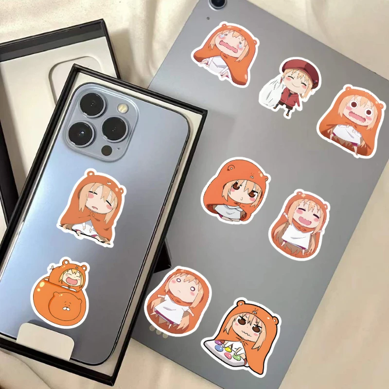 Imagem -02 - Doma Umaru Japanese Comics Adesivo Copo de Água Periférico Bonito Manual de Bagagem Decoração Desktop Etiqueta Impermeável 63 Pcs 30 Pcs 10 Pcs